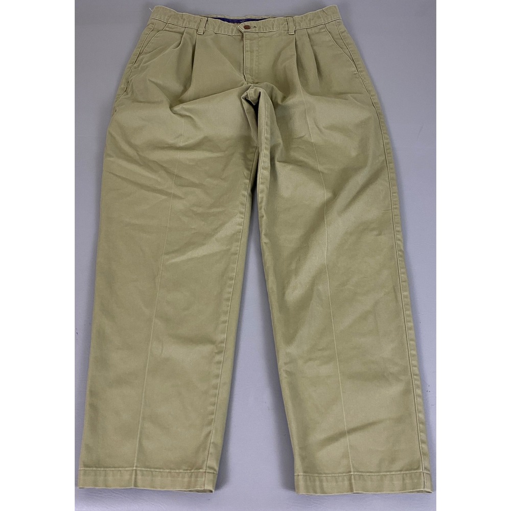 Dockers Chino Pants Men's 38x32‎ Beige Classic Fit Pleated Khaki 100% Cotton VTG